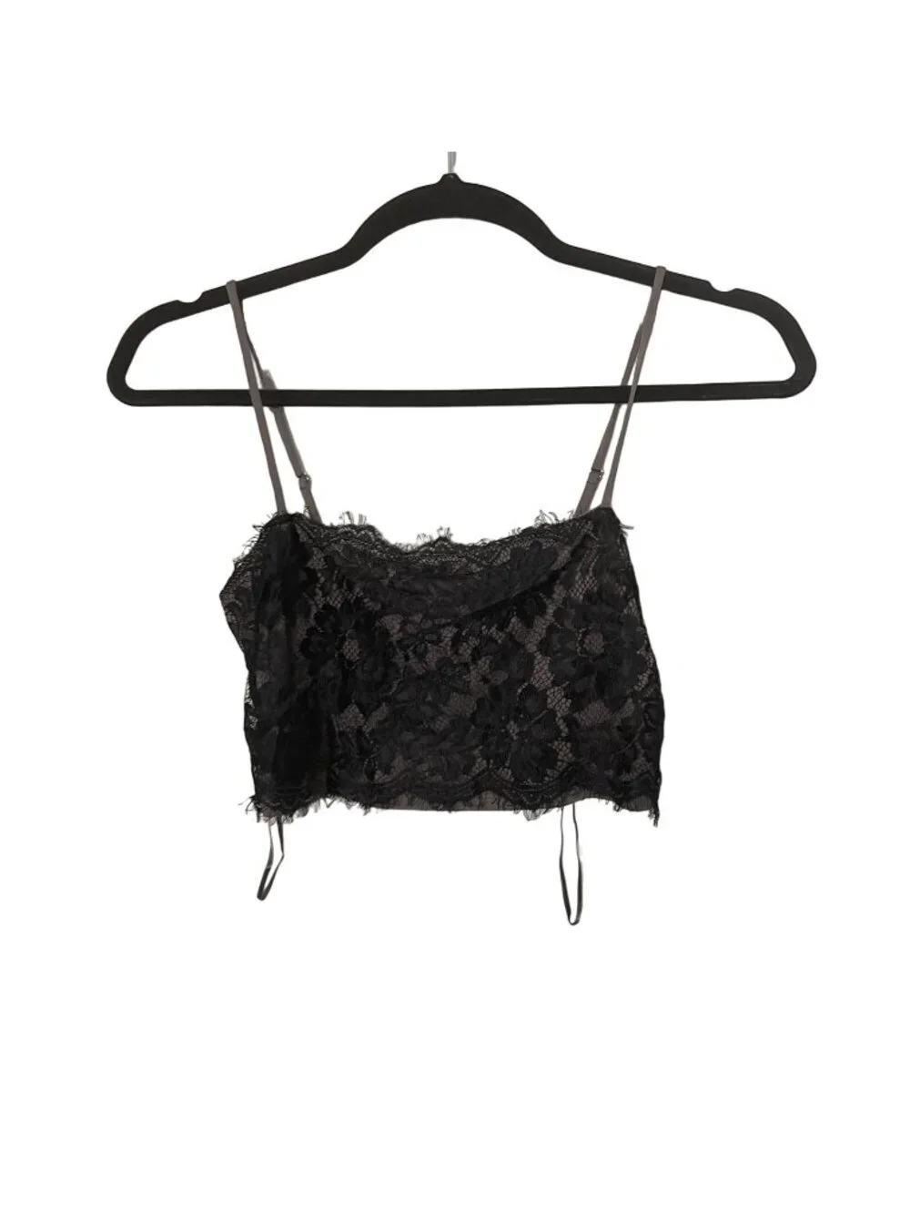 NWT Free People Black Lace Crop Top New XS/S Adjustable Straps NEW OB 587210A